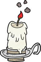 cartoon old spooky candle in candleholder png