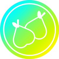 biologisch peren circulaire icoon met koel helling af hebben png