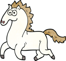 doodle de desenho animado cavalo correndo png