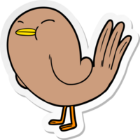 distressed sticker of a Cartoon Bird png