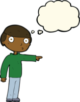 cartoon man pointing with thought bubble png