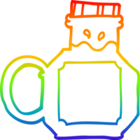 rainbow gradient line drawing of a cartoon honey png