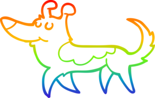 Regenbogen Gradient Linie Zeichnung von ein Karikatur Hund png