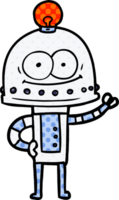 heureux robot en carton avec ampoule png