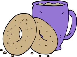 cartoon coffee and donuts png