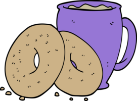 caffè e ciambelle dei cartoni animati png