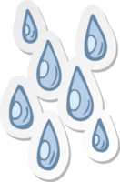 autocollant d'un dessin animé de gouttes de pluie png