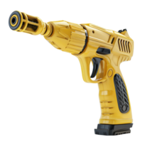 un' giallo elettrico trapano pistola su un' trasparente sfondo ai-generato png