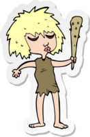 sticker of a cartoon cave woman png