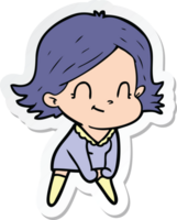 sticker of a cartoon friendly girl png