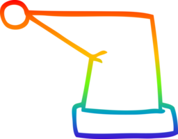 rainbow gradient line drawing of a cartoon elf hat png
