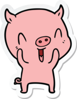 autocollant d'un cochon cartoon heureux png