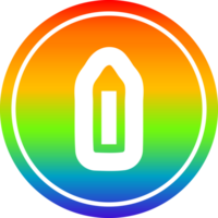 sencillo lápiz circular icono con arco iris degradado terminar png