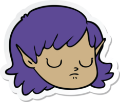 sticker of a cartoon elf girl png