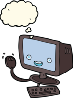 cartoon computer with thought bubble png