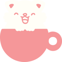 simpatico gattino in tazza di caffè png