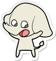 sticker of a cute cartoon elephant png