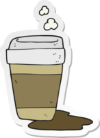 sticker of a cartoon coffee cup png