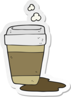 pegatina de una taza de café de dibujos animados png