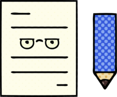 comic book style cartoon of a test paper png