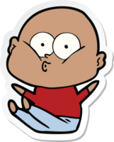 sticker van een cartoon kale man die staart png