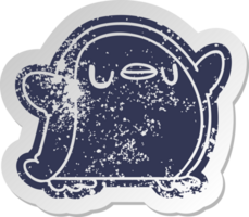 verontrust oud tekenfilm sticker kawaii van een schattig pinguïn png