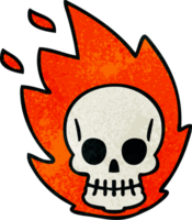 hand drawn quirky cartoon skull png