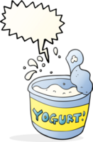 hand- getrokken toespraak bubbel tekenfilm yoghurt png