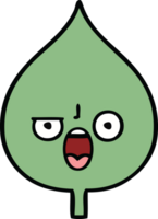 cute cartoon of a expressional leaf png