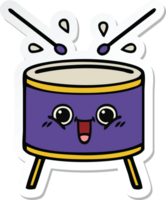 sticker of a cute cartoon drum png