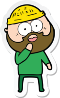 sticker of a shocked bearded man png