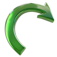 3d curvo verde flecha png