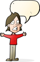 cartoon frightened man with speech bubble png