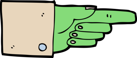 cartoon pointing zombie hand png