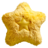 amarelo Estrela fofo suave travesseiro png