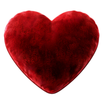 Red heart of velvet soft pillow png