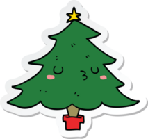 sticker van een schattige cartoon-kerstboom png