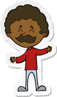 sticker of a cartoon happy man with mustache png