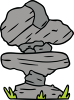 hand drawn cartoon doodle of grey stone boulder png