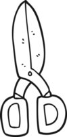 hand drawn black and white cartoon scissors png