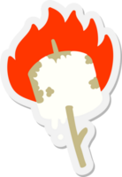 burning marshmallow on stick sticker png