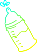 cold gradient line drawing of a cartoon baby bottle png