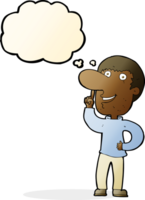 cartoon man with idea with thought bubble png