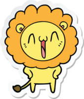 sticker of a happy cartoon lion png
