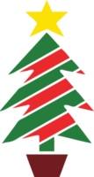 plano color retro dibujos animados de un Navidad árbol png