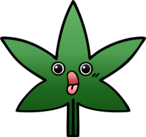 gradient shaded cartoon of a marijuana leaf png