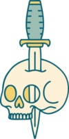 iconic tattoo style image of a skull png