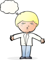 cartoon annoyed man with thought bubble png