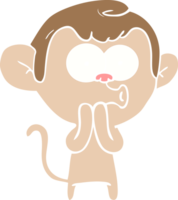 singe hurlant de dessin animé de style plat couleur png