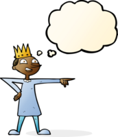 cartoon pointing prince with thought bubble png